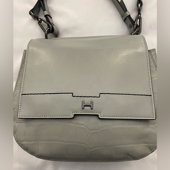 H by Halston Gray Leather Purse - Picture 2 of 7